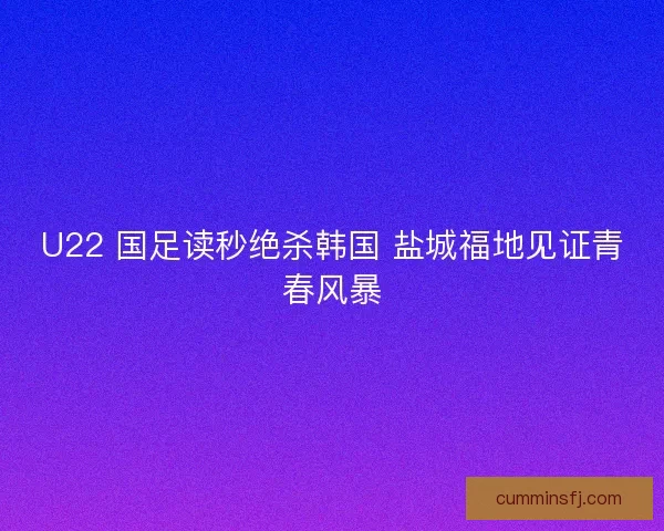 U22 国足读秒绝杀韩国 盐城福地见证青春风暴