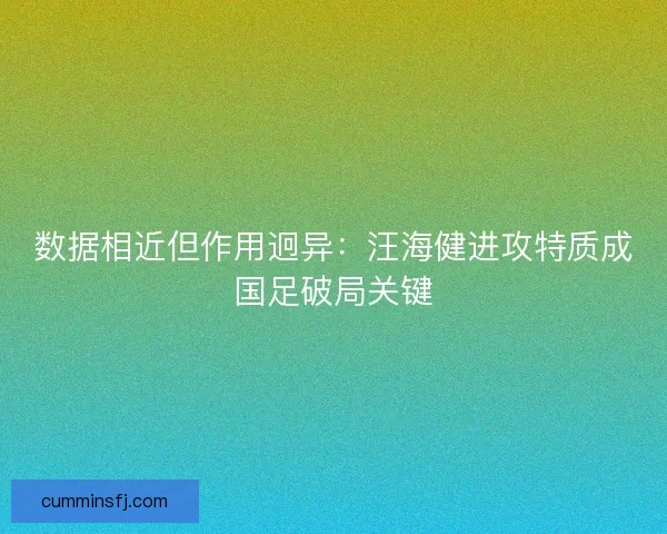 数据相近但作用迥异：汪海健进攻特质成国足破局关键