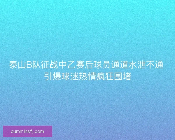 泰山B队征战中乙赛后球员通道水泄不通 引爆球迷热情疯狂围堵