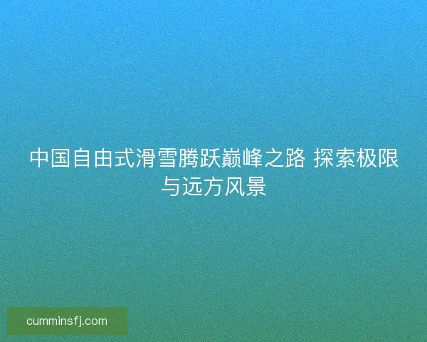中国自由式滑雪腾跃巅峰之路 探索极限与远方风景