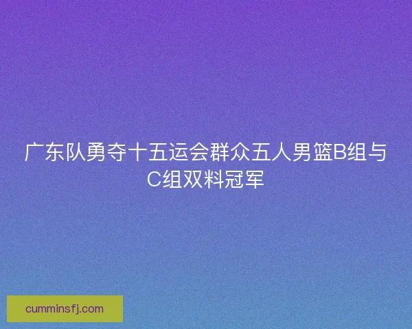 广东队勇夺十五运会群众五人男篮B组与C组双料冠军