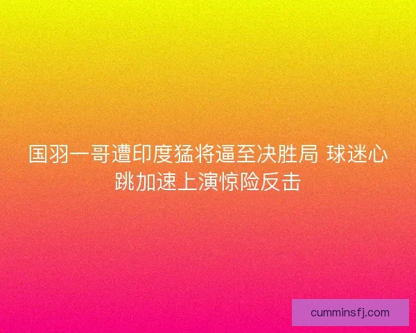 国羽一哥遭印度猛将逼至决胜局 球迷心跳加速上演惊险反击 国羽一哥遭印度猛将逼至决胜局 球迷心跳加速上演惊险反击