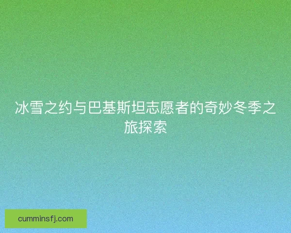 冰雪之约与巴基斯坦志愿者的奇妙冬季之旅探索 冰雪之约与巴基斯坦志愿者的奇妙冬季之旅探索
