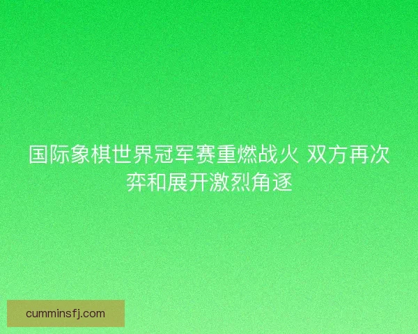 国际象棋世界冠军赛重燃战火 双方再次弈和展开激烈角逐